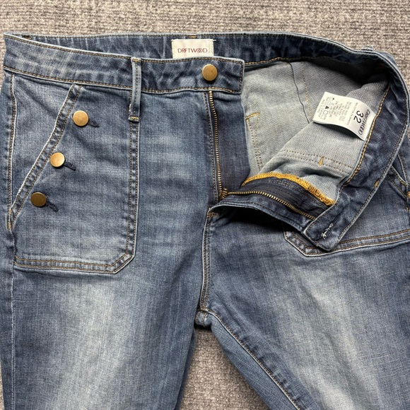 Driftwood Jeans Womens 32x34 Blue Farrah Flare Boho Hippie Sailor High Rise - Picture 3 of 13